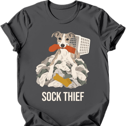 Whippet Sock Thief T Shirt Gift For Dog Lover