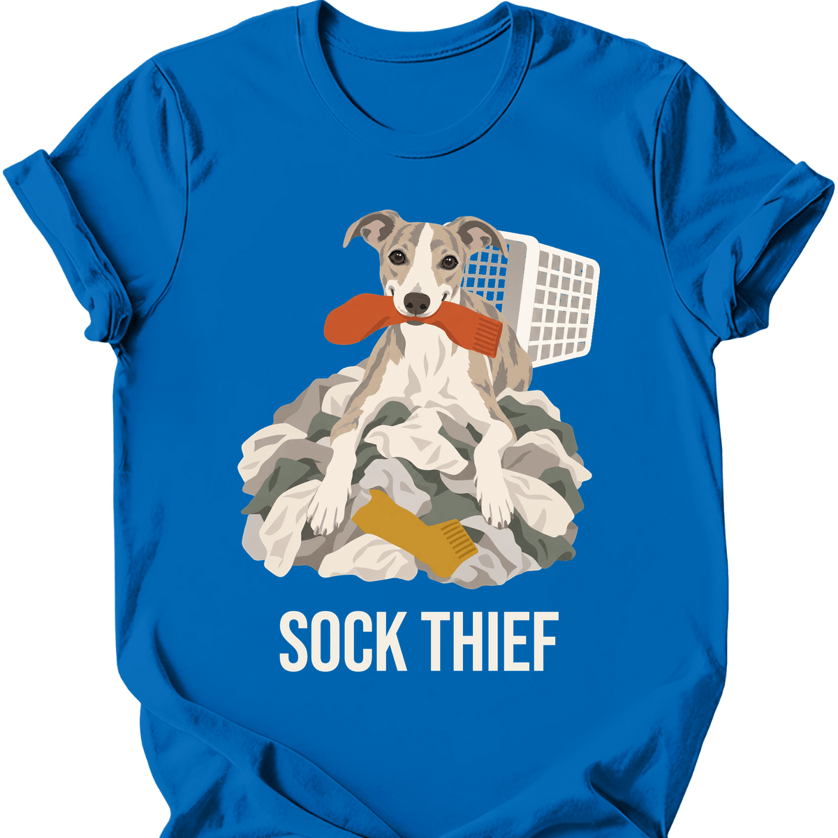 Whippet Sock Thief T Shirt Gift For Dog Lover