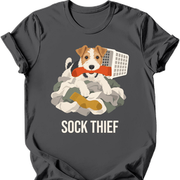 Wire Fox Terrier Sock Thief T Shirt Gift For Dog Lover