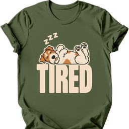 Wire Haired Fox Terrier Tired Dog T Shirt Gift For Dog Lover
