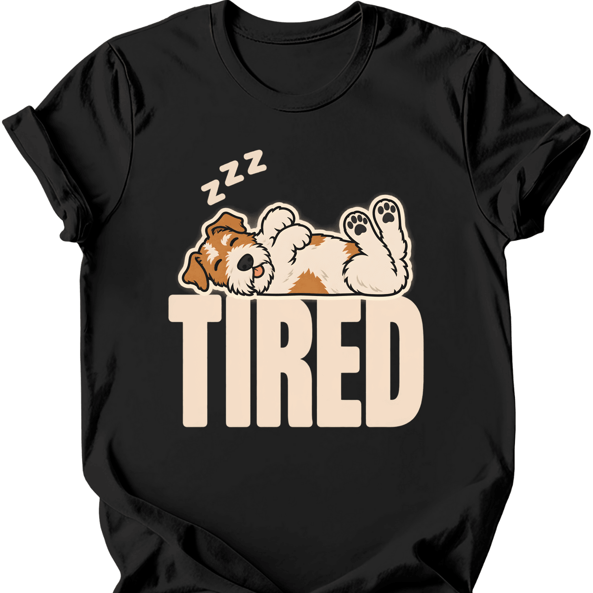 Wire Haired Fox Terrier Tired Dog T Shirt Gift For Dog Lover
