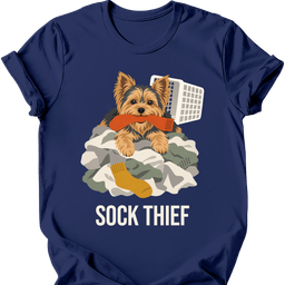 Yorkshire Terrier Sock Thief T Shirt Gift For Dog Lover