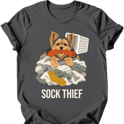 Yorkshire Terrier Sock Thief T Shirt Gift For Dog Lover