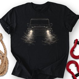 Landie In Fog T Shirt Gift For Offroad Enthusiast