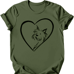 Yorkshire Terrier Heart Dog T Shirt Gift For Dog Lover