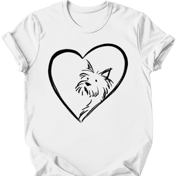 Yorkshire Terrier Heart Dog T Shirt Gift For Dog Lover