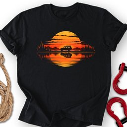 Landie Sunset T Shirt Gift For Offroad Enthusiast