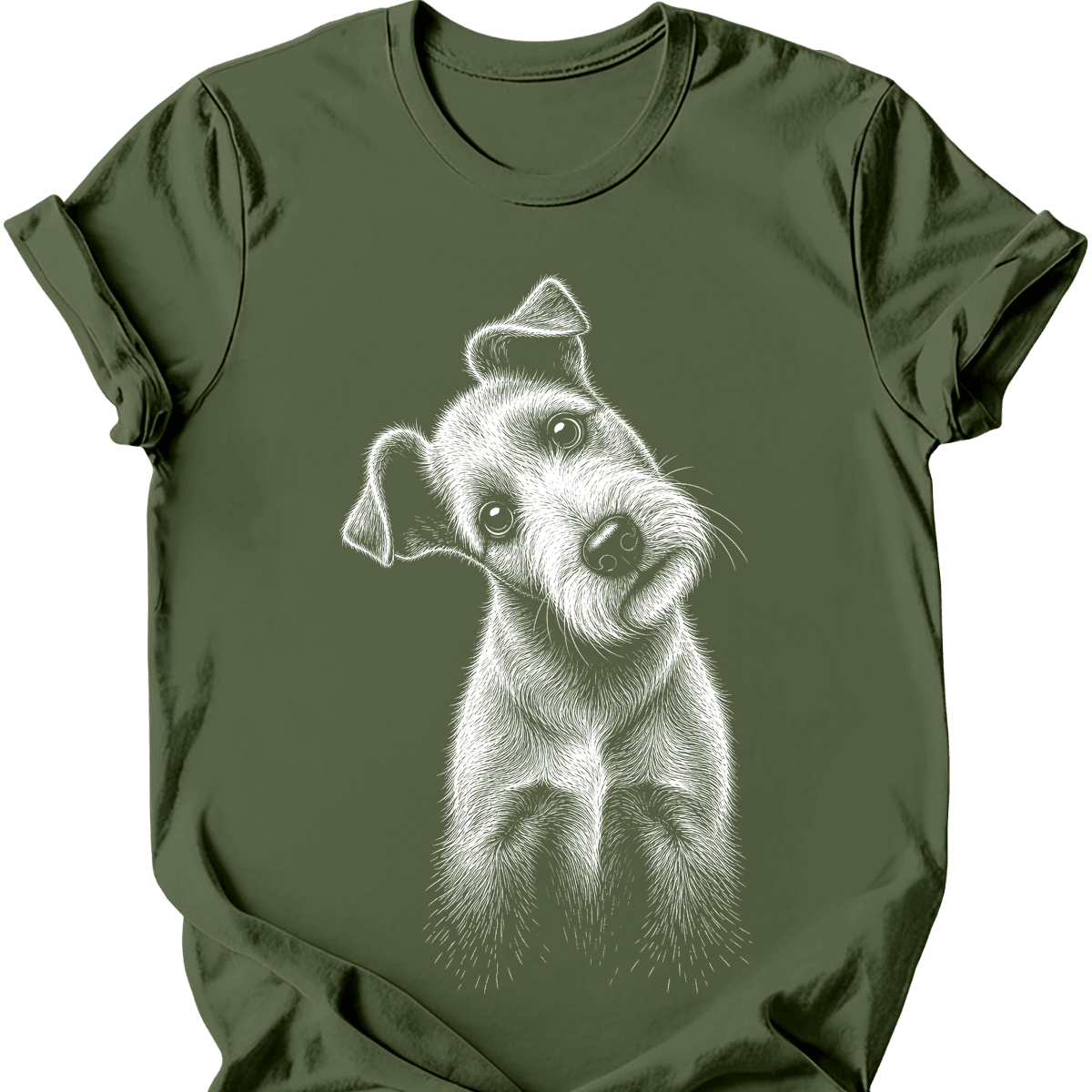 Wire Haired Fox Terrier Tilted Dog T Shirt Gift For Dog Lover
