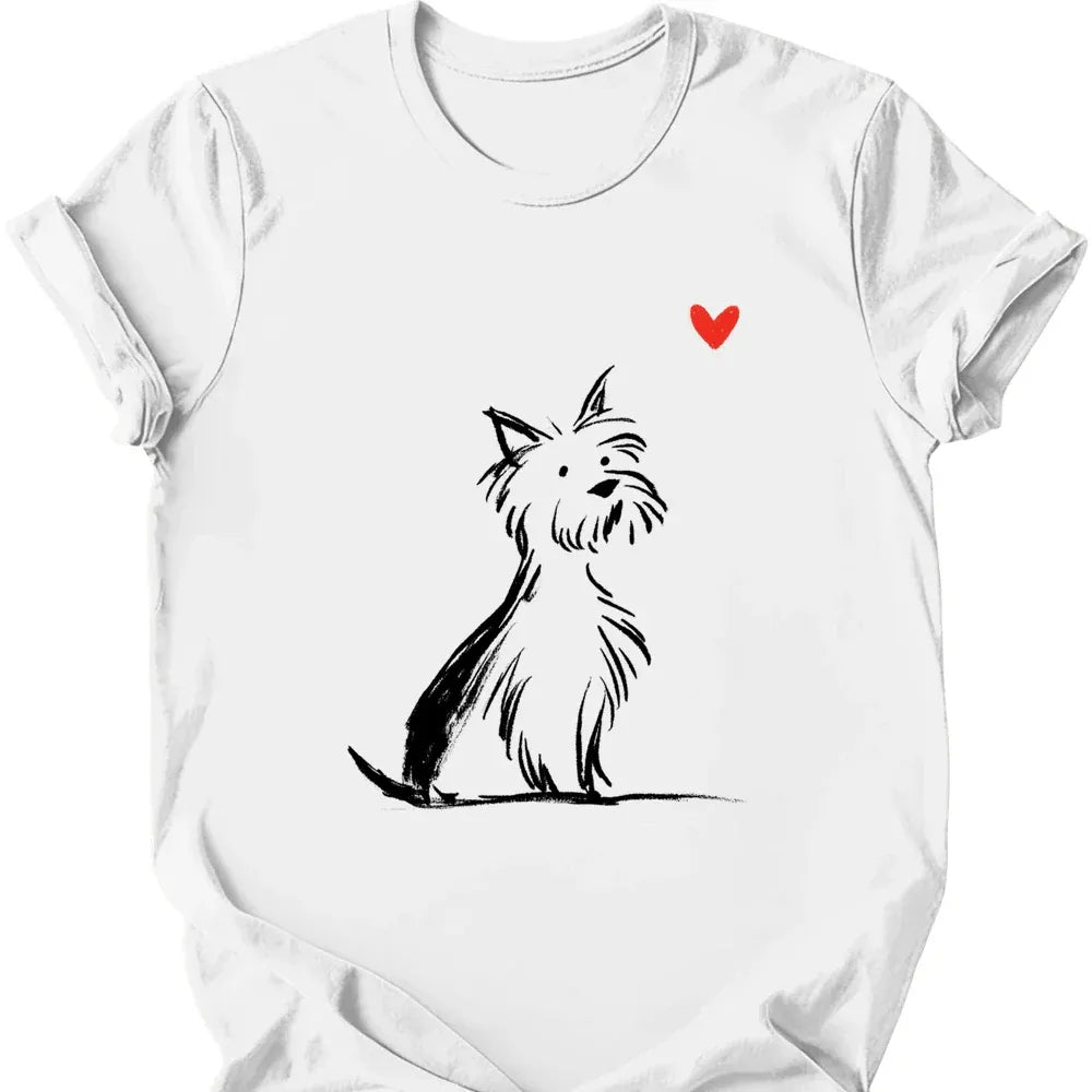 Yorkshire Terrier Sketch Dog T Shirt Gift For Dog Lover