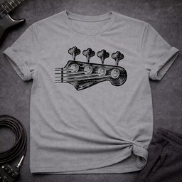 Bass Headstock T Shirt Gift For Bass Player