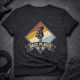 Bass Player Badge T Shirt Gift For Bass Player