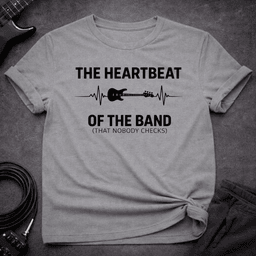 Heartbeat Of The Band T Shirt Gift For Bass Player