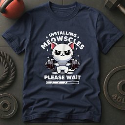 Installing Meowscles Please Wait T Shirt Gift For Fitness Lover