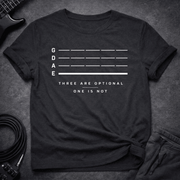 Three Are Optional T Shirt Gift For Bass Player