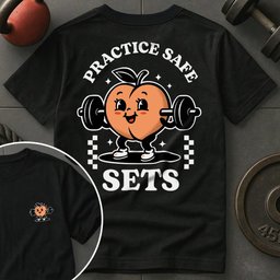 Practice Safe Sets Peach T Shirt Gift For Fitness Lover