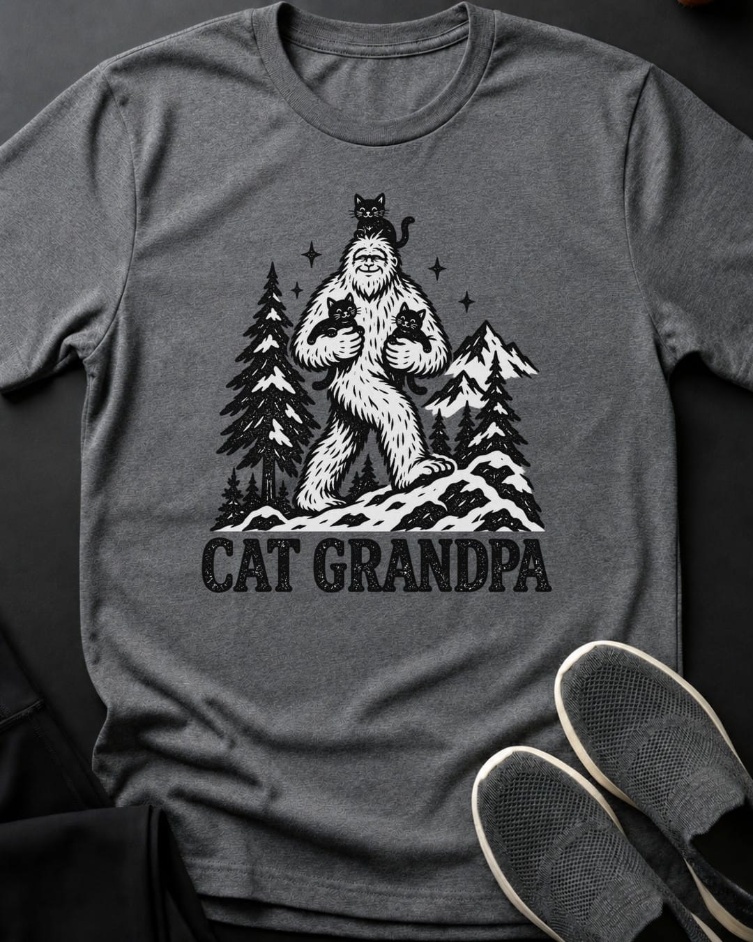 Cat Grandpa Tee Gift For Grandpa