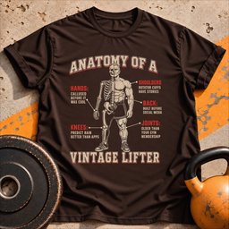 Vintage Lifter Anatomy T Shirt Gift For Fitness Lover
