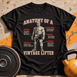 Vintage Lifter Anatomy T Shirt Gift For Fitness Lover