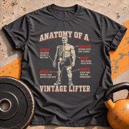 Vintage Lifter Anatomy T Shirt Gift For Fitness Lover