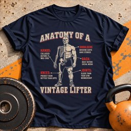 Vintage Lifter Anatomy T Shirt Gift For Fitness Lover