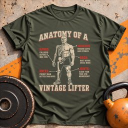 Vintage Lifter Anatomy T Shirt Gift For Fitness Lover