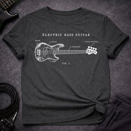 Bass Blueprint T Shirt Gift For Bass Player
