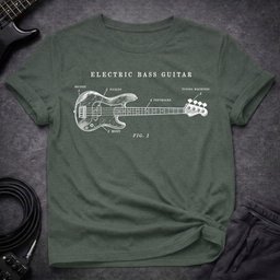 Bass Blueprint T Shirt Gift For Bass Player