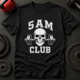5 Am Club Skull Gym T Shirt Gift For Fitness Lover