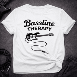 Bassline Therapy T Shirt Gift For Bass Player