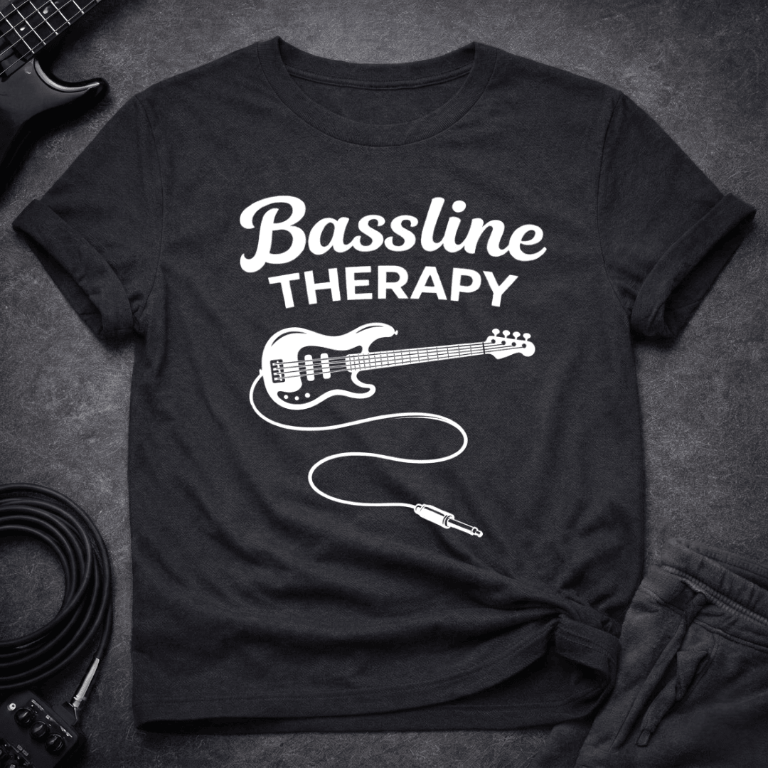 Bassline Therapy T Shirt Gift For Bass Player