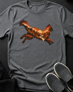 Canyon Leap Tee Gift For Cat Lover