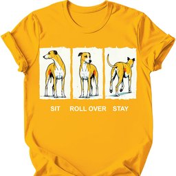 Whippet Sit Roll Over Stay T Shirt Gift For Dog Lover