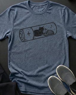 Battery Recharge Tee Gift For Cat Lover
