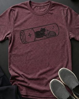 Battery Recharge Tee Gift For Cat Lover