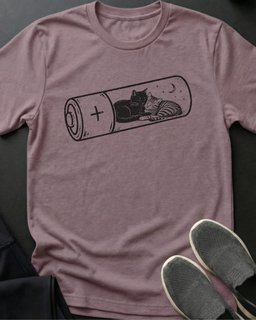 Battery Recharge Tee Gift For Cat Lover