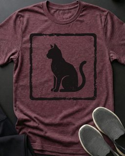Cat Square Silhouette Tee Gift For Cat Lover