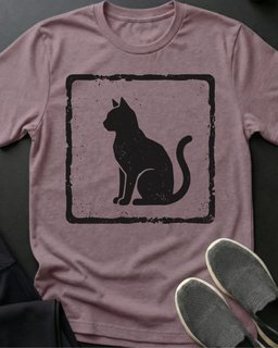 Cat Square Silhouette Tee Gift For Cat Lover