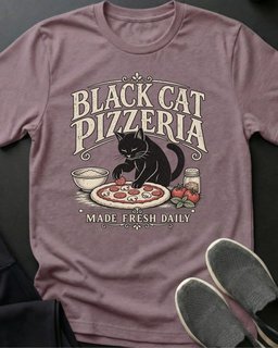Black Cat Pizzeria Tee Gift For Cat Lover