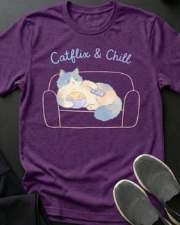 Catflix Tee Gift For Cat Lover