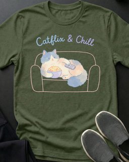 Catflix Tee Gift For Cat Lover