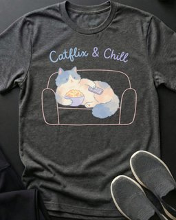 Catflix Tee Gift For Cat Lover
