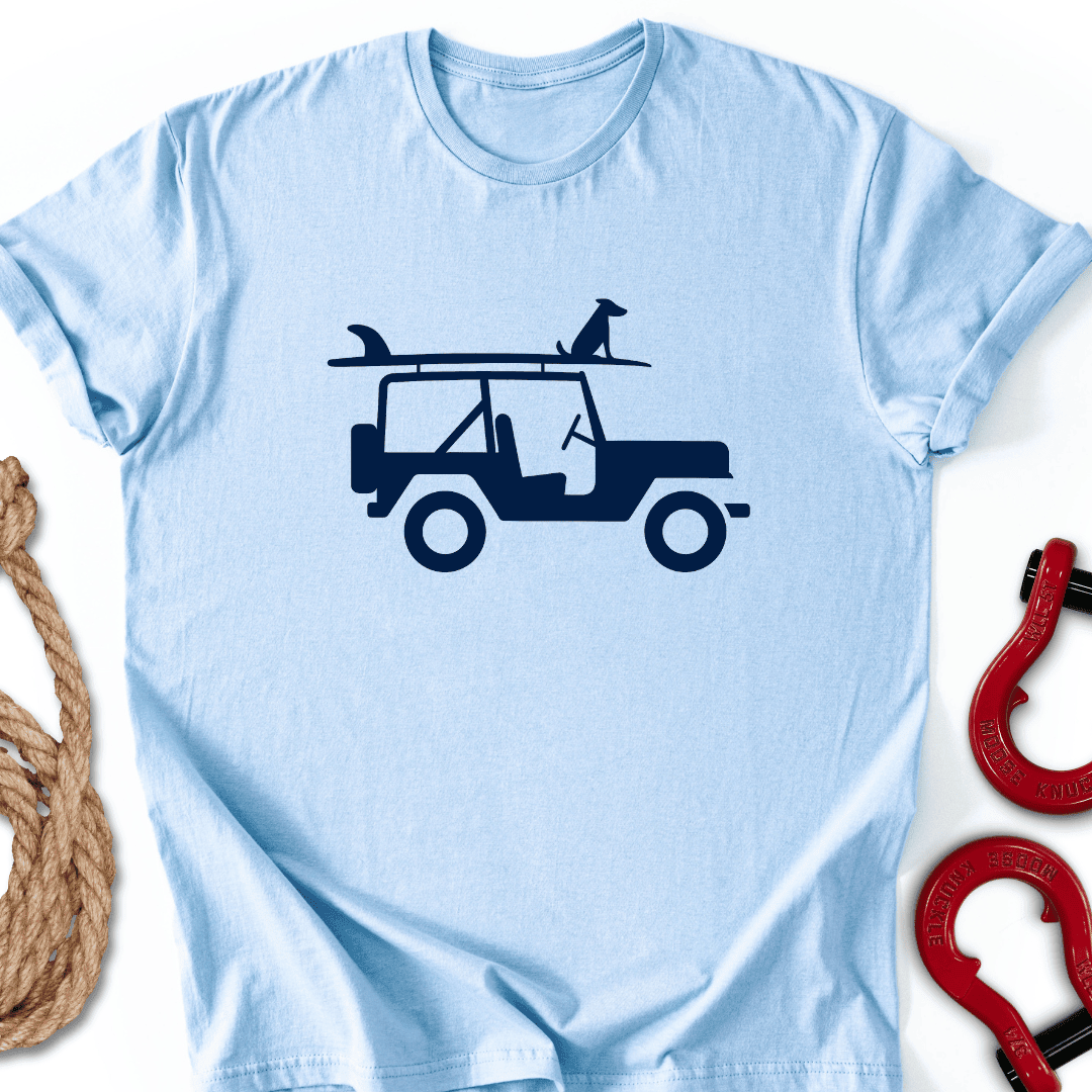Surf And Dog T Shirt Gift For Offroad Enthusiast