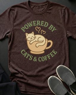Cats And Coffee Tee Gift For Cat Lover