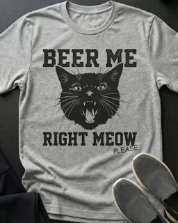 Beer Me Tee Gift For Cat Lover