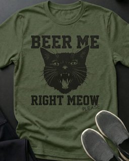 Beer Me Tee Gift For Cat Lover