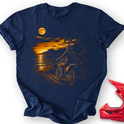 Sunset On Bike T Shirt Gift For Offroad Enthusiast