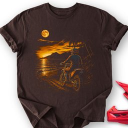 Sunset On Bike T Shirt Gift For Offroad Enthusiast