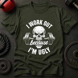 I Work Out Because T Shirt Gift For Fitness Lover