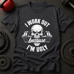 I Work Out Because T Shirt Gift For Fitness Lover