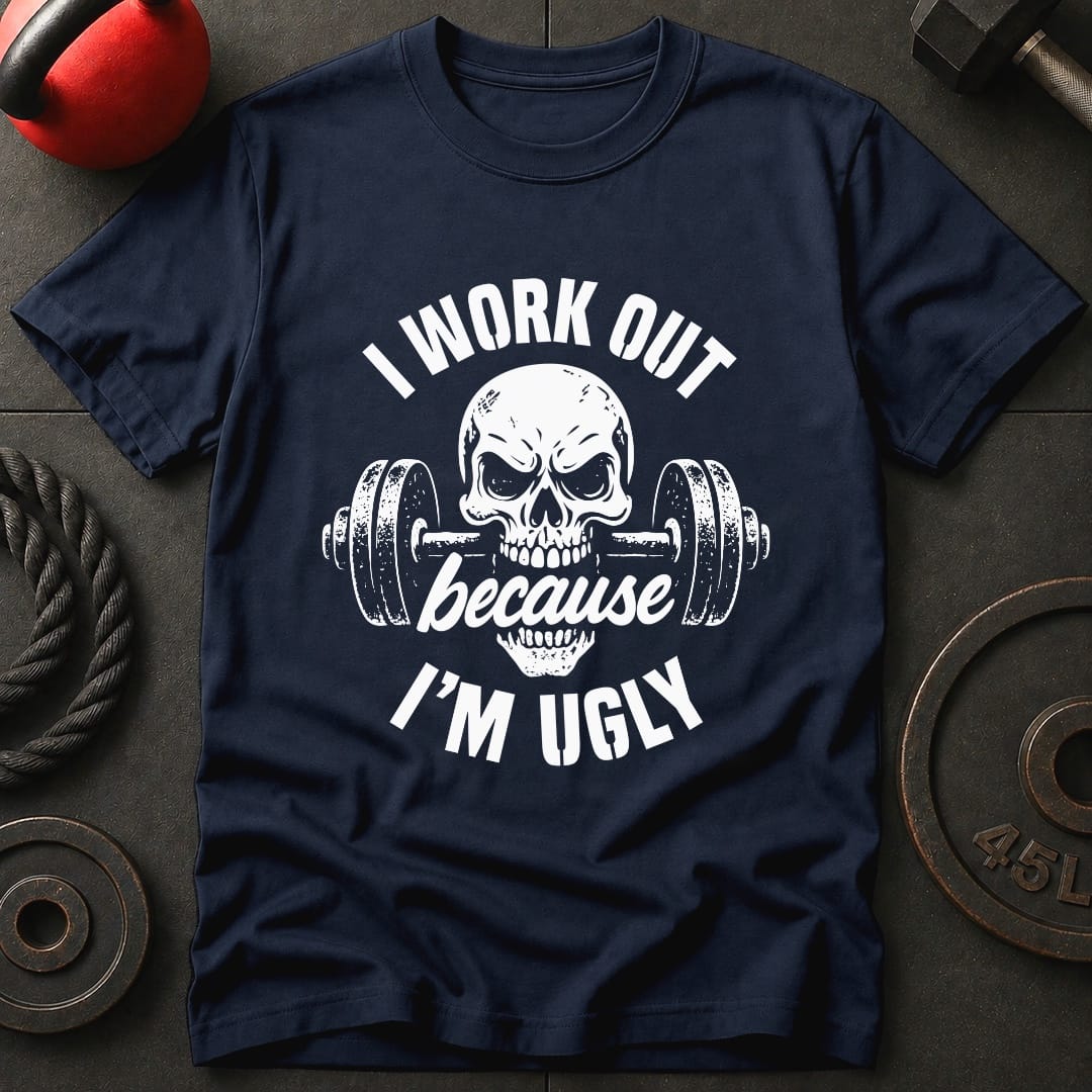 I Work Out Because T Shirt Gift For Fitness Lover